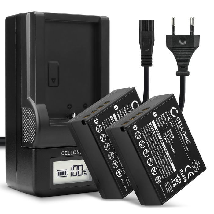 2x Batteria per Olympus OM-D E-M1 Mark II OM-D E-M1 Mark III OM-D E-M1X / BLH-1 / BCH-1 - BLH-1 2250mAh + Caricabatteria BCH-1 di Ricambio sostituzione scorta