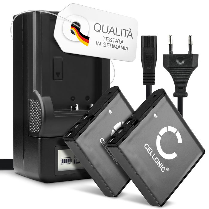 2x Kodak PIXPRO AZ501 Batteria marcata CELLONIC, 950mAh + Caricabatteria