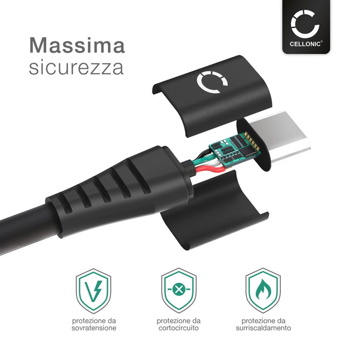 CELLONIC Cavo USB Type-C 3.1 Gen 1 2m – Ricarica 3A E Trasferimento Dati Per LG G5, G6, G7, V30 E Altri - 2