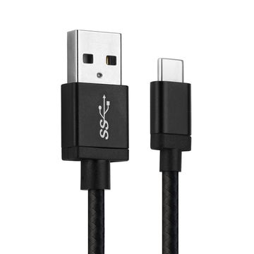 Cavo USB con connettore USB C Type C per fotocamera Fuji FujiFilm X-T3 FujiFilm X-T30 FujiFilm GFX 50R GFX100 Filo lungo 1m ricarica 3A cavetto dati in piacevole Nylon nero