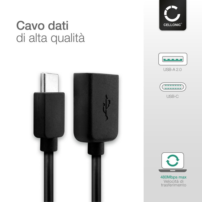 Cavo adattatore USB-C a USB-A OTG per Xiaomi Redmi Note 12 Turbo