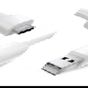 Cavo USB 2.0 con connettore Micro USB per telefono Samsung Galaxy S7, S6, S5, S4, S3, S2 / Edge / Plus / Note 5, 4, 3, 2 / A7, A6, A5, A3 / J7, J5, J3 filo di 1m cavetto dati & ricarica 2A in PVC bianco per cellulare