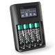 1x Caricabatteria + 4x batterie AAA da 1000mAh