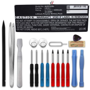 Batteria HB3X1 per tablet Huawei MediaPad 10 Link S10-201u S10-202u S10-201L Ricambio 6400mAh + Set di strumento Sostituzione ottimale con strumenti di precisione per smontaggio facile