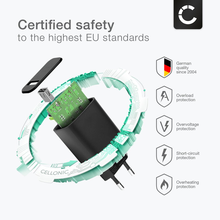 CELLONIC Cavo Micro USB 2.0 A USB A 1m - Ricarica Rapida 2A E Trasferimento Dati - Intrecciato In Nylon Nero