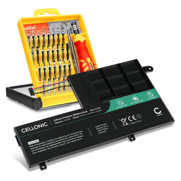 Batteria per portatile Lenovo Yoga 510-14AST, 510-14IKB, 510-14ISK, 510-15IKB, 510-15ISK, L15M2PB1, L15C2PB1 ricambio per laptop 4600mAh 7.6V + Set di strumento