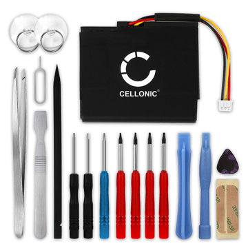 CELLONIC GPS Battery for TomTom Via 135 M / 1515 / 1535TM / GO Live 1535 M + 17pc GPS Tool Kit P11P17-14-S01 800mAh SatNav Sat Nav Battery Replacement