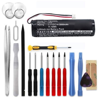 Batteria subtel VF5 per navigatore GPS TomTom Rider / Go 910, 710, 700, 530, 400 / Garmin Streetpilot i3, i5 Affidabile ricambio 3000mAh + Set di strumento incluso giravite Torx 8