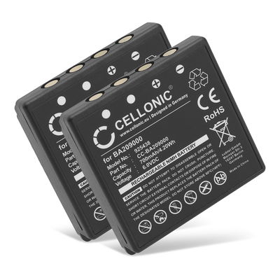 2x CELLONIC Batteria BA209000, BA209060, BA209061 compatibile con HBC Radiomatic Eco, Linus 6, 4, Spectrum 1, 2, A, B, FBFUB09N, FUB 9NM 6V, FUB9NM, Micron 4, 6, Technos 700mAh Ricambi per controller, telecomandi, radiocomandi