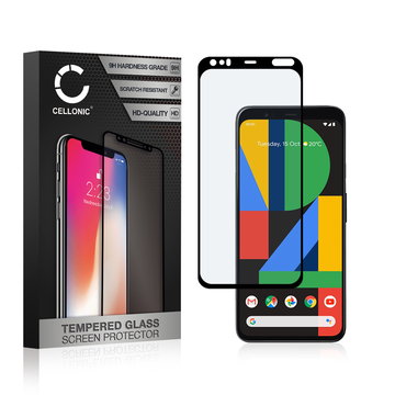 Vetro temperato CELLONIC per Google Pixel 4 XL, screen protector (3D Case-friendly 9H 0,33mm Full Glue) nero Pellicola salva schermo per telefono cellulare smartphone