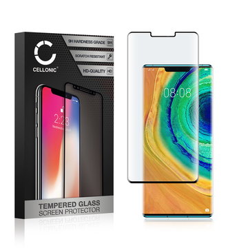 Vetro temperato CELLONIC per Huawei Mate 30 Pro, screen protector (3D Full Cover 9H 0,33mm Full Glue) nero Pellicola salva schermo per telefono cellulare smartphone