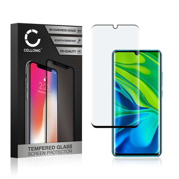 Vetro temperato CELLONIC per Xiaomi Mi Note 10 / Mi Note 10 Pro, screen protector (3D Full Cover 9H 0,33mm Edge Glue) nero Pellicola salva schermo per telefono cellulare smartphone