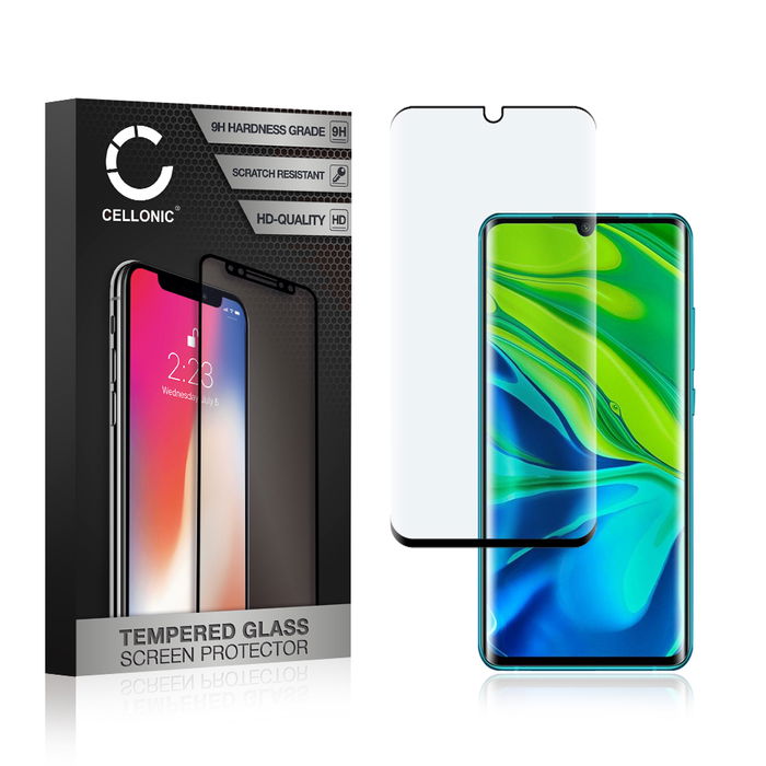 Vetro temperato CELLONIC per Xiaomi Mi Note 10 / Mi Note 10 Pro, screen protector (3D Full Cover 9H 0,33mm Edge Glue) nero Pellicola salva schermo per telefono cellulare smartphone
