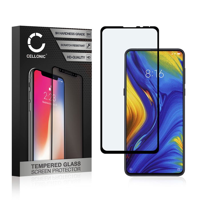 Screen Protector for Xiaomi Mi Mix 3 Phone Screen Cover - 3D Case-friendly 0,33mm Full Glue 9H Tempered Glass Smartphone Display Screen Guard Black