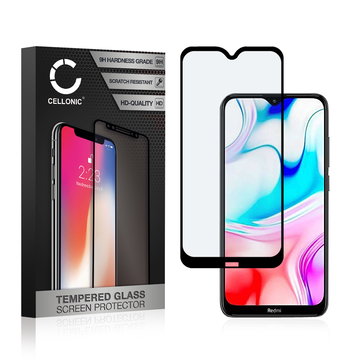 Vetro temperato CELLONIC per Xiaomi Redmi 8, screen protector (3D Full Cover 9H 0,33mm Full Glue) nero Pellicola salva schermo per telefono cellulare smartphone