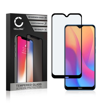 Vetro temperato CELLONIC per Xiaomi Redmi 8A, screen protector (3D Full Cover 9H 0,33mm Full Glue) nero Pellicola salva schermo per telefono cellulare smartphone