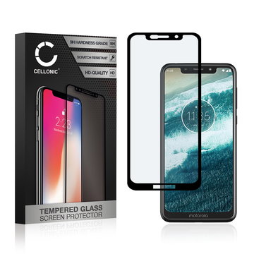 Vetro temperato CELLONIC per Motorola One (P30 Play), screen protector (3D Full Cover 9H 0,33mm Full Glue) nero Pellicola salva schermo per telefono cellulare smartphone