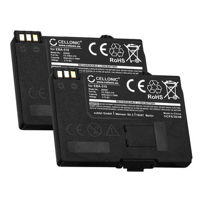 2x Battery for Siemens Gigaset SL55, SL2, SL560, SL550, MC60, C55, M55, S55, A55 EBA-510 (850mAh, 3.7V) from CELLONIC