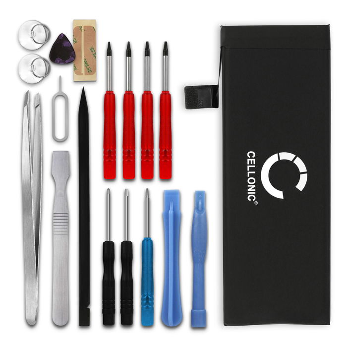 Batteria CELLONIC 616-00106 per telefono Apple iPhone SE 1. Gen (2016) Ricambio affidabile da 1620mAh + Set di strumenti 17pz per il tuo cellulare smartphone