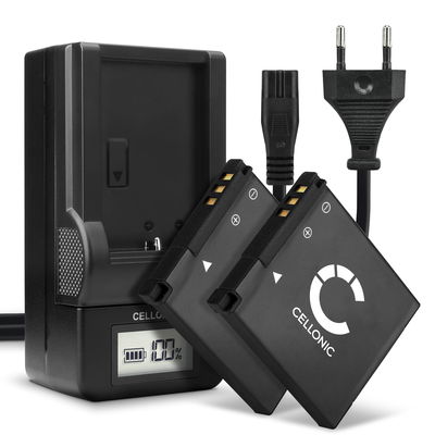 2x Batteria per Canon PowerShot A2200, PowerShot A3000 IS, 3100 IS, 3150 IS, 3200 IS, 3300 IS, 3350 IS - NB-8L 700mAh + Caricabatteria NB-8L di Ricambio sostituzione scorta