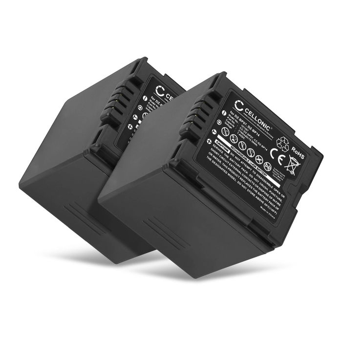 2x Batteria CGA-DU12 VW-VBD120 VW-VBD140 VW-VBD210 CGR-DU21 per fotocamera Panasonic NV-GS27 NV-GS17 GS180 NV-GS320 NV-GS400 NV-GS500 NV-GS75 VDR-D150 Affidabile ricambio da 2100mAh, marca CELLONIC