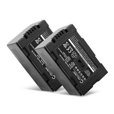 2x Batteria CGA-D54 CGR-D120 -D220 per fotocamera Panasonic AG-DVX100 NV-GS11 NV-DS60 NV-GS1 NV-DS27 NV-DS29 NV-MX500 NV-DA1 NV-DS15 Affidabile ricambio da 2200mAh, marca CELLONIC