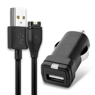 Caricatore da auto per Garmin Fenix 7, 6, 6 Pro, 6X Pro, Vivoactive 4, 4S, 3, Forerunner 945, 45, Venu 2, filo di 1m, ricarica rapida in macchina a 5V 3A Caricabatteria potente e sicuro