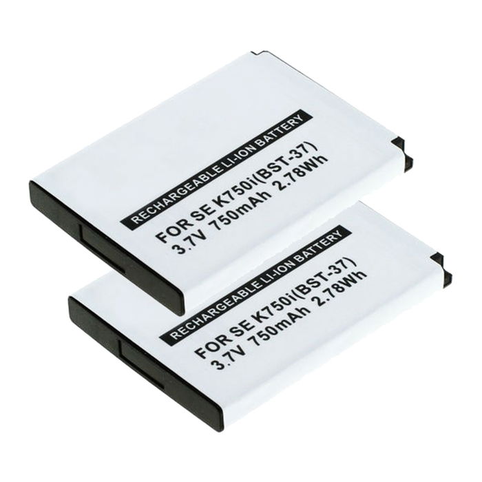 2x Batteria subtel BST-37 per telefono Sony Ericsson W810i / W800i / W550i / W350i / K750i / K610i / J110i / V630i / Z520i Ricambio affidabile da 750mAh per il tuo cellulare smartphone