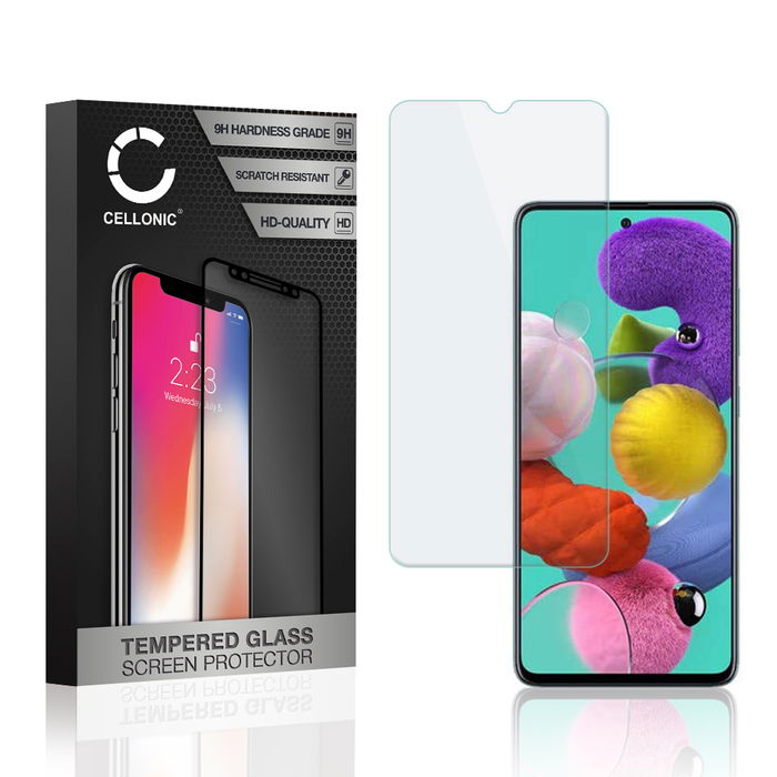 Vetro temperato CELLONIC per Samsung Galaxy A51 (SM-A515), screen protector (2.5D 9H 0,33mm Full Glue) Trasparente Pellicola salva schermo per telefono cellulare smartphone