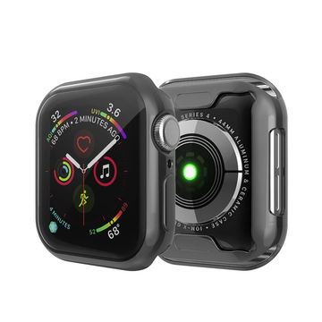 Protezione subtel TPU per Apple Watch SE / 6 / 5 / 4 - 40mm custodia integrale assorbi-urti per smartwatch, guscio Trasparente / nero cover protettiva per dispaly