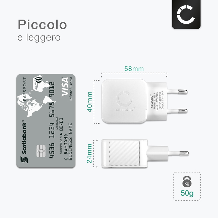 Caricabatterie Doppio Esterno per Batterie GoPro Hero 4 Dual Charger con Cavo USB Compatto e Portatile