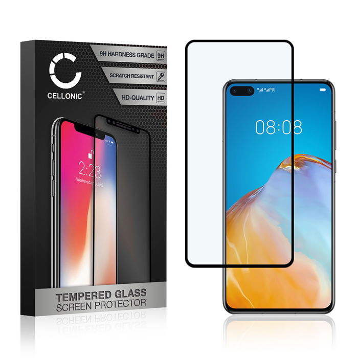 Vetro temperato CELLONIC per Huawei P40, screen protector (3D Case-friendly 9H 0,33mm Full Glue) nero Pellicola salva schermo per telefono cellulare smartphone