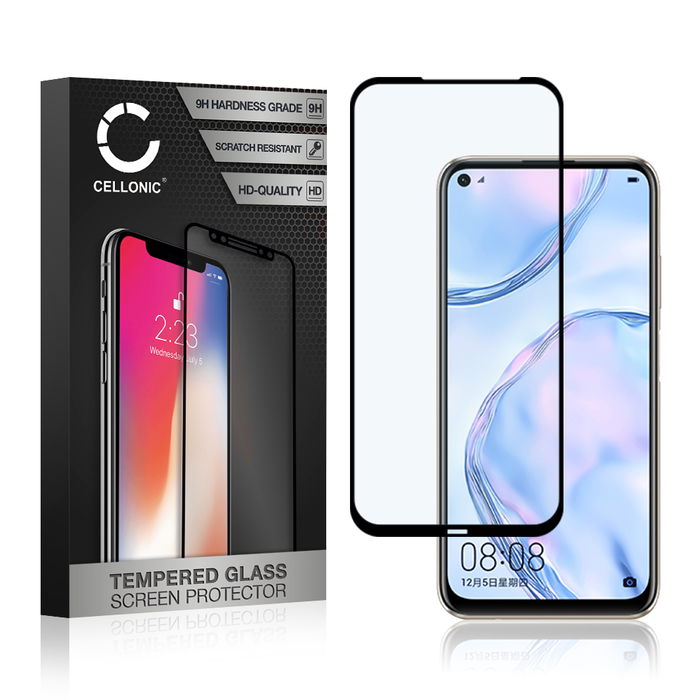 Vetro temperato CELLONIC per Huawei P40 Lite 4G, screen protector (3D Case-friendly 9H 0,33mm Full Glue) nero Pellicola salva schermo per telefono cellulare smartphone