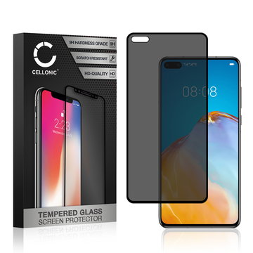 Vetro temperato CELLONIC per Huawei P40, screen protector (Protezione da sguardi indiscreti 9H 0,33mm Full Glue) nero Pellicola salva schermo per telefono cellulare smartphone