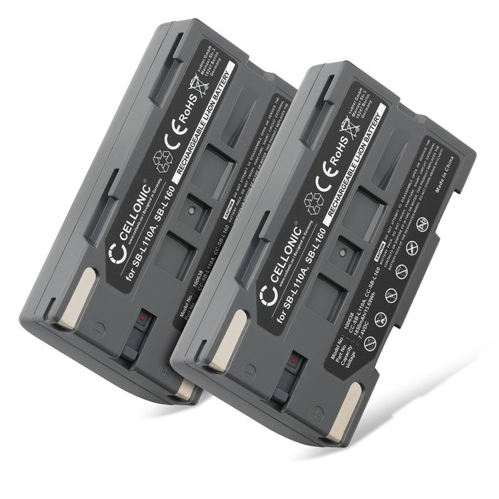 2x Batteria SB-L110A L160 L320 L480 per fotocamera Samsung SC-L906 L901 L860 L810 L700 SC-D23 VP-W80 W70 W60 VP-M50 VP-L800 L900 L700 L600 L600 Affidabile ricambio da 1850mAh, marca subtel