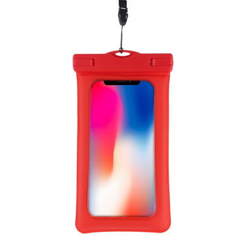 Sacchetto impermeabile per smartphone, cellulare, GPS, lettore mp3 (3" - 5,5") custodia protettiva, astuccio rosso