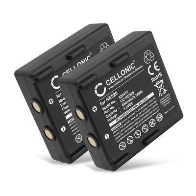 2x Batteria sostitutiva HE520, HT-02, FBH900, 68300530 per telecomando/radiocomando Hetronic Nova, Ergo, FBH300 Affidabile ricambio da 600mAh celle dalla lunga durata di vita utile