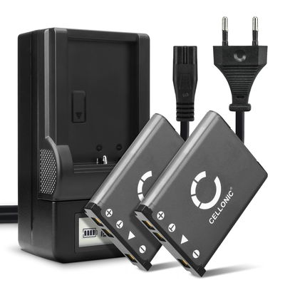 2x Batteria per Rollei Powerflex 240 600 400 440 450 455 Sportsline 99 RCP-7325XS X-8 XS-10 Flexline 250 Compactline 750 800 - DS5370 NP-45 DO32 05 8023 700mAh + Caricabatteria di Ricambio sostituzione scorta