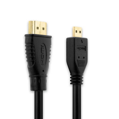 Micro HDMI Type D Cable for Pentax K-1 K-1 II K-3 K-70 K-S1 K-S2 MX-1 Q-S1 Q10 Q7 WG-10 WG-3 WG-3 GPS X-5 X90 XG-1 TV, DVD, Blu-Ray, Camera, Monitor - 3m Micro HDMI Type D to HDMI Standard (Type A) Lead