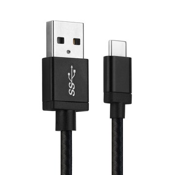 Camera USB Cable for Canon EOS 1D X III, M6 II, EOS Rp R Ra, PowerShot G5 X II G7 X III 1m Fast Charging Data Cable for Camera 3A Charger Lead Nylon - Black
