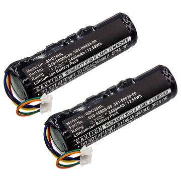2x Batteria 010-10806-20 per Garmin Astro DC20, DC30, DC40, Dog Tracking ricambio da 3400mAh per collare o palmare (consultare dimensioni e modello per la giusta compatibilità)