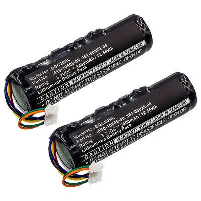 2x Batteria 010-10806-20 per Garmin Astro DC20, DC30, DC40, Dog Tracking ricambio da 3400mAh per collare o palmare (consultare dimensioni e modello per la giusta compatibilità)