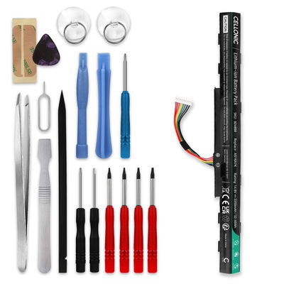 Batteria per portatile Acer Aspire E5-573G, E5-475G, E5-523G, E5-553G, E5-575G, E5-774G, AS16A5K, AS16A8K ricambio per laptop 2200mAh 14.8V + Set di strumento