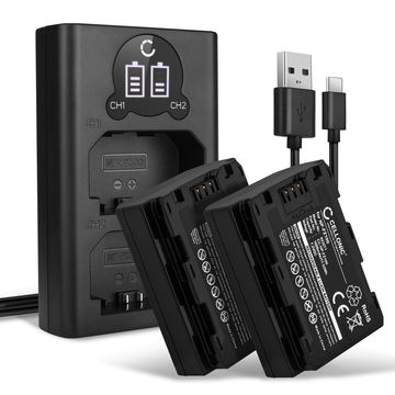 2x Batteria per Sony Alpha 7 IV, A6700, A6600, A7S III, Alpha 9, A9 - NP-FZ100 1600mAh + Caricabatteria doppio BC-QZ1 Ricambio sostituzione scorta