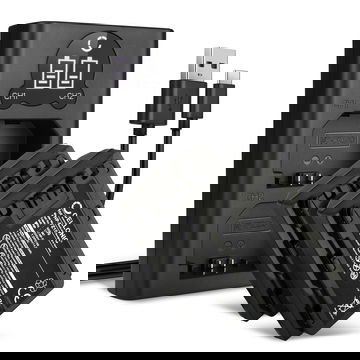 2x Batteria per Sony A7 IV, A7C, A6700, A6600, A7S III, Alpha 1, A9, Alpha 7R III, 7R V - NP-FZ100 2040mAh + Caricabatteria doppio BC-QZ1 Ricambio sostituzione scorta