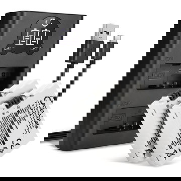 2x LP-E8 Batteries for Canon 600D EOS 700D EOS 550D EOS 650D EOS Kiss X4 X5 X6i EOS Rebel T2i T3i T4i T5i - 1020mAh DSLR LPE8 Battery Replacement + USB LCD Dual Charger