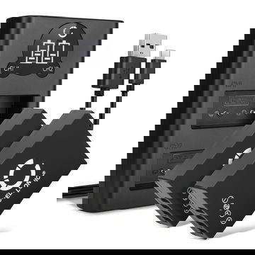 2x Batterie per FujiFilm X-T3 X-T30 X-T20 X-T2 X-T100 X-T10 X-T1 Fuji X100f X-Pro3 X-Pro2 X-E3 X-M1 X-H1 X-A2 - NP-W126S NP-W126 1140mAh + Caricabatteria doppio BC-W126 lunga durata e ricarica intelligente a vantaggio di una vita utile prolungata