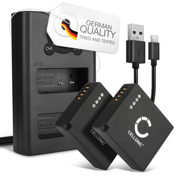 2x CELLONIC Camera Battery for Leica D-LUX Typ 109, Leica D-LUX 7 Replacement BP-DC15 BP-DC15-E BP-DC15-TK BP-DC15-U Battery 730mAh Backup + Dual Charger BC-DC15 BC-DC15-E