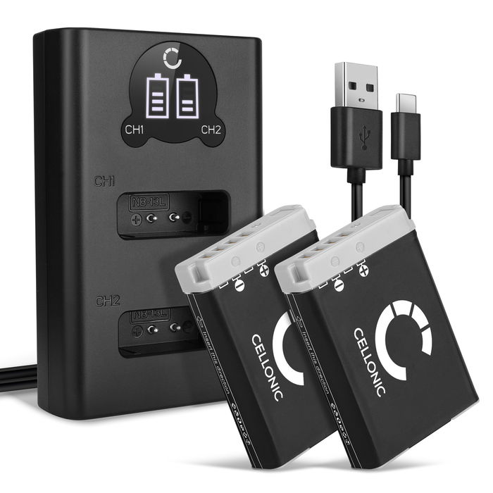 2x Batteria per Canon PowerShot SX740 HS Accu 1010mAh Batteria ricambio + Caricabatterie Doppio