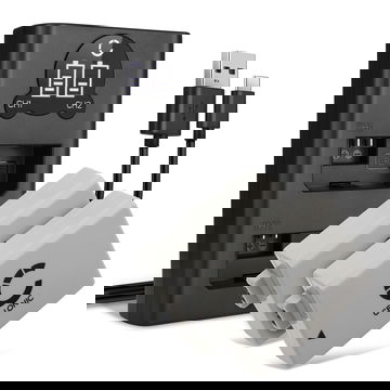 2x Batteria per Canon EOS 1000D, EOS 450D, EOS 500D, EOS Rebel T1i, EOS Rebel XS, EOS Rebel Xsi - LP-E5 LP E5 1020mAh + Caricabatteria doppio LC-E5 CBC-E5 Ricambio sostituzione scorta